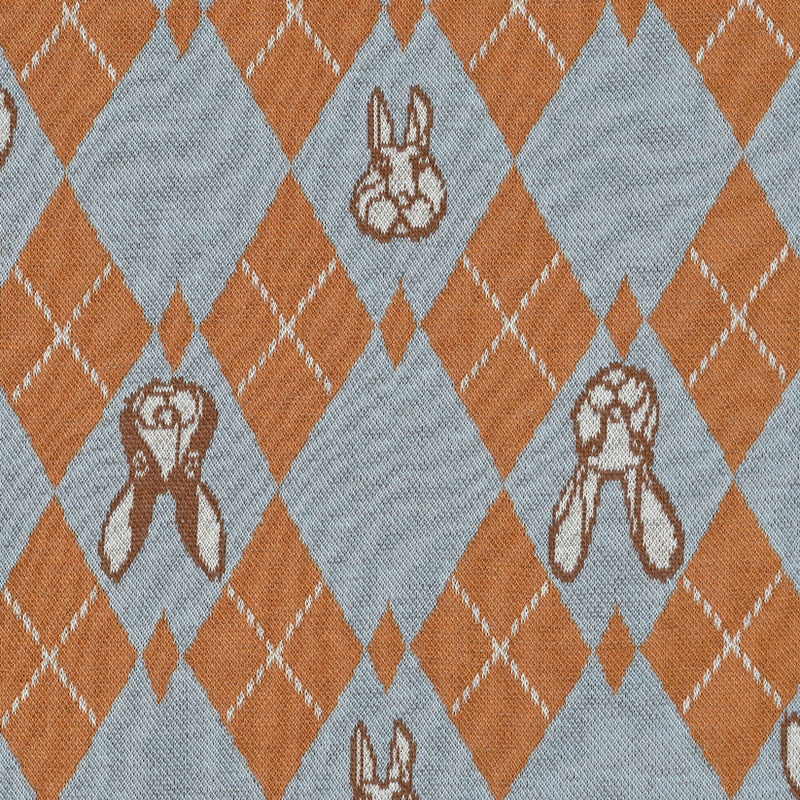 Hayu: Rabbit Argyle Knit - Blue and Brown