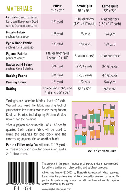 Cats in Pajamas Quilt Pattern