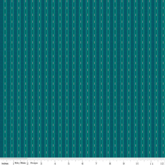 Stitcher's Flannel: Ticking in Blue