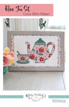 Roses Tea Set Cross Stitch Pattern