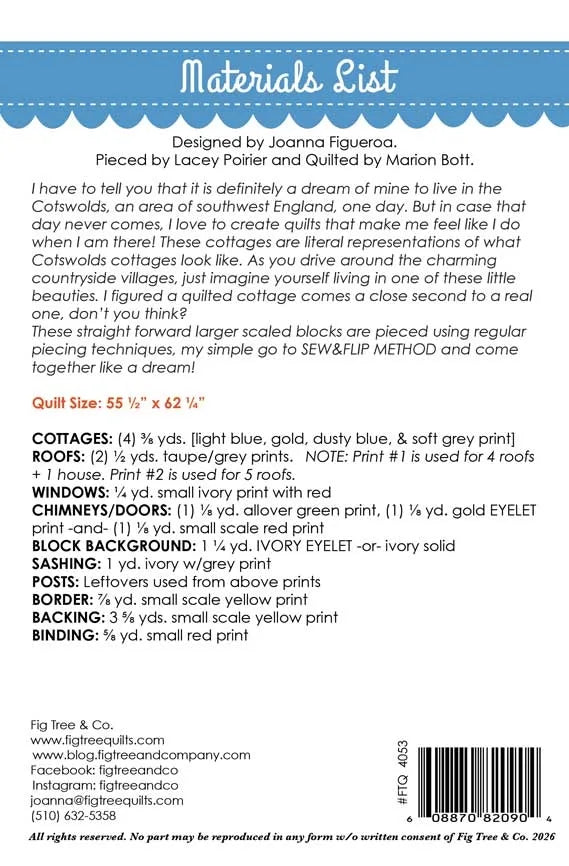 Countryside Cottage Quilt Pattern