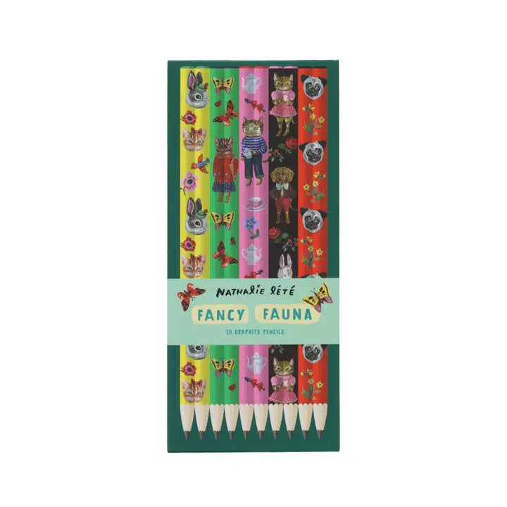 Fancy Fauna - 10 Graphite Pencils