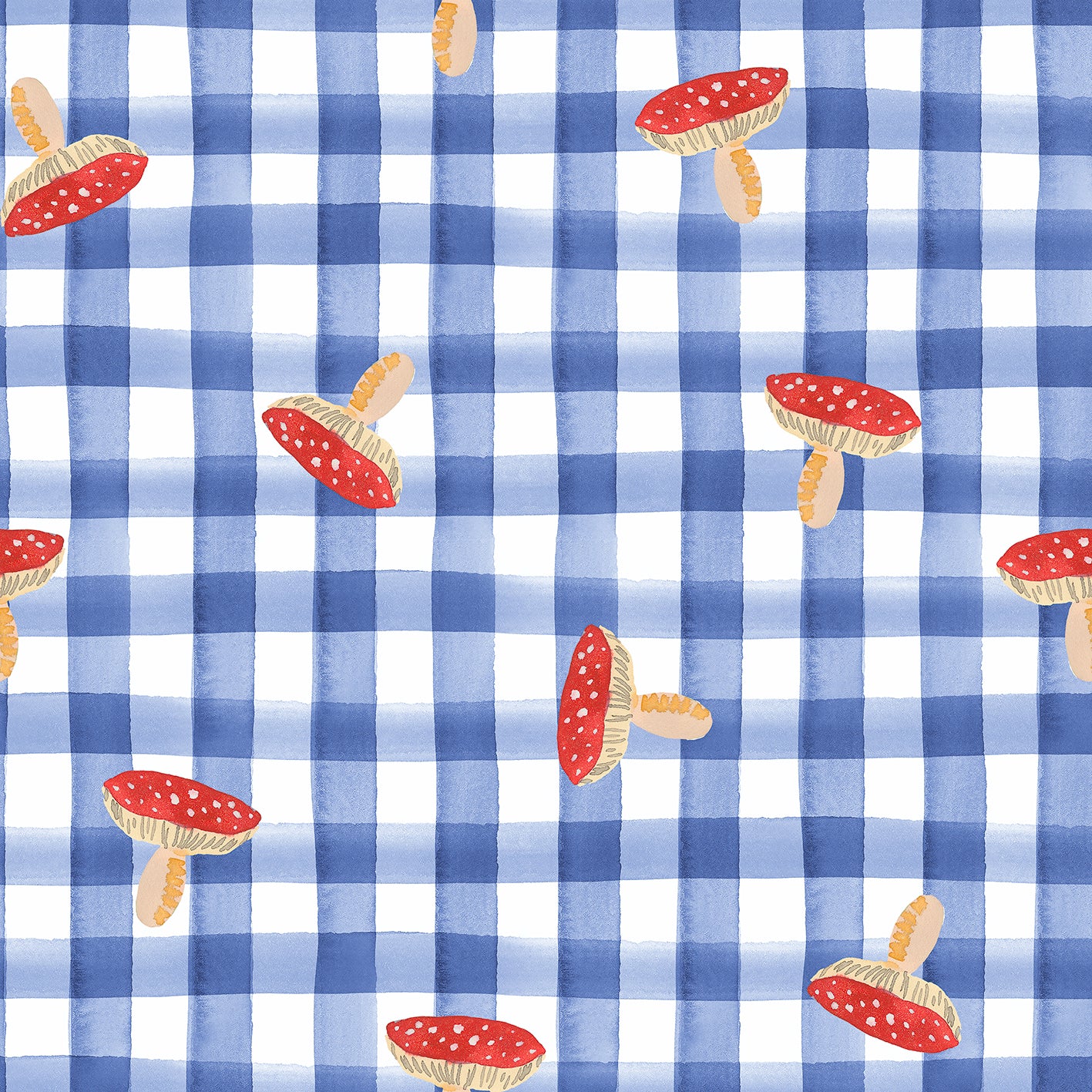 Garden Explorer: Toadstool Gingham in Indigo