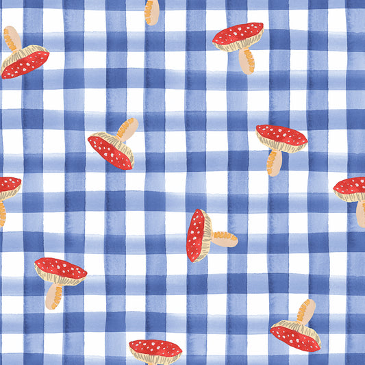 Garden Explorer: Toadstool Gingham in Indigo