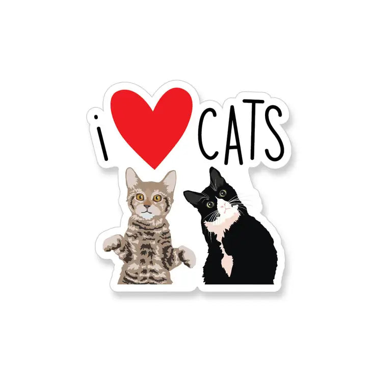 I Love Cats Vinyl Sticker