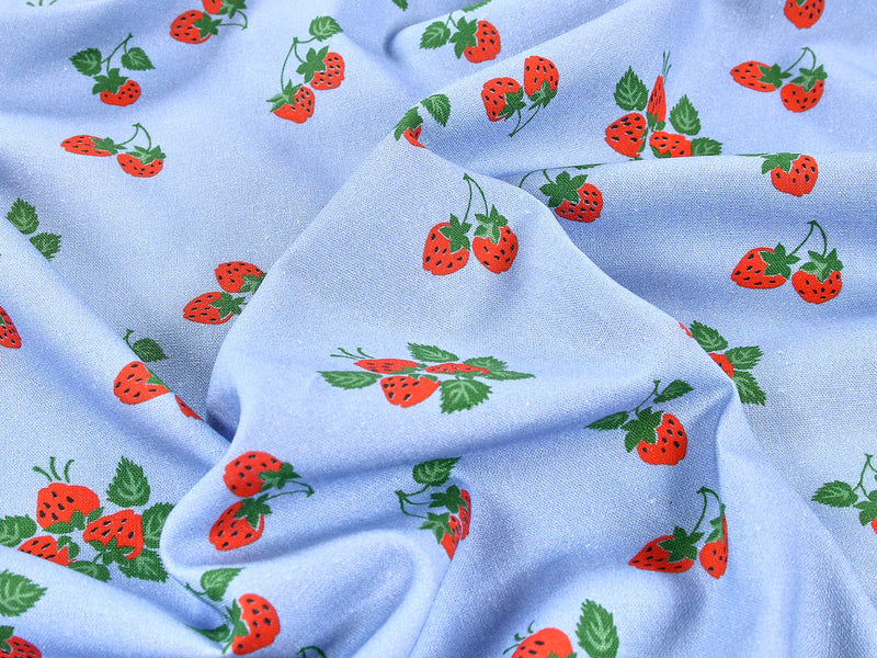 Strawberry Fayre Viscose & Linen in Blue