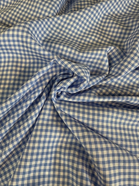 Deadstock Fabric: Blue Gingham Rayon