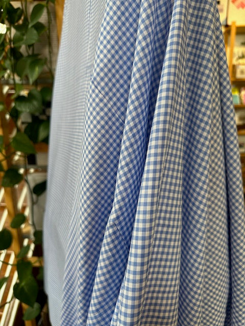 Deadstock Fabric: Blue Gingham Rayon