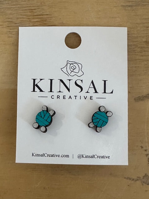 Wooden Stud Earrings by Kinsal Creative - Multiple Varieites