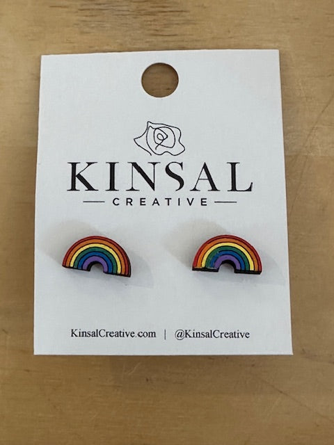 Wooden Stud Earrings by Kinsal Creative - Multiple Varieites