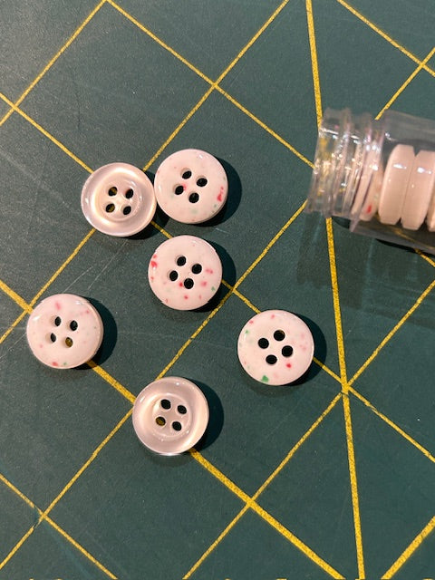 Four Hole Ivory Funfetti Shirt Buttons
