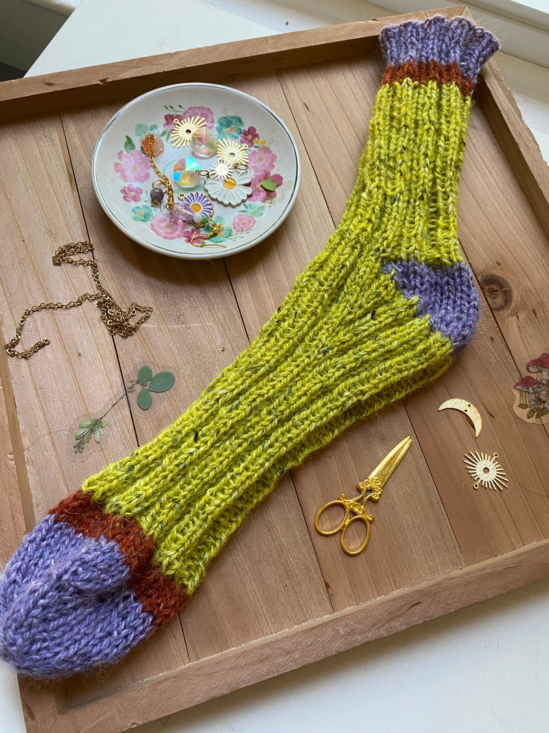 Toe-up Knitted Socks w/ Jamie