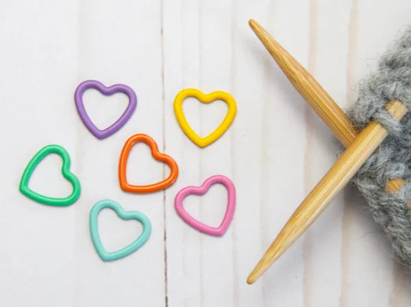 Fox & Pine Colorful Heart Stitch Markers