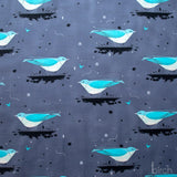 Charley Harper Poplin: Mountain Bluebird