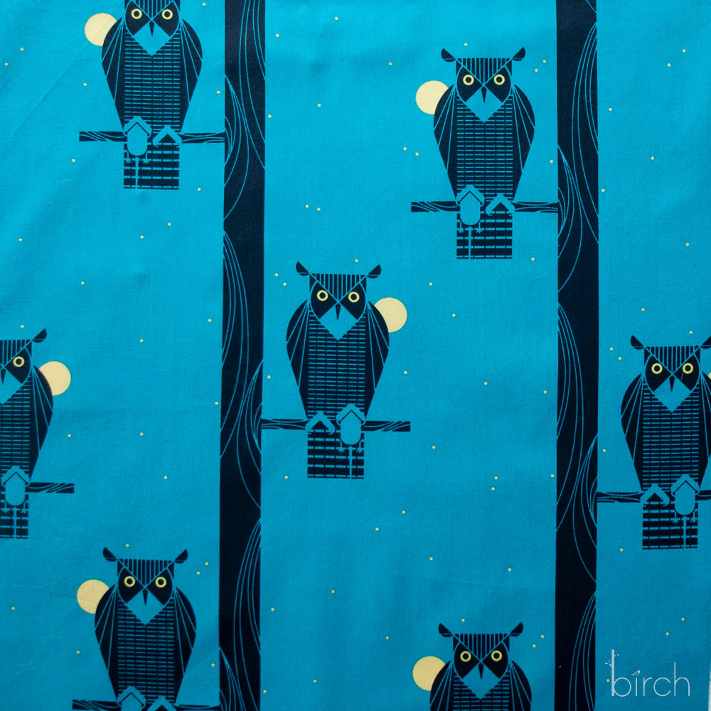 Charley Harper Poplin: Moon Owl