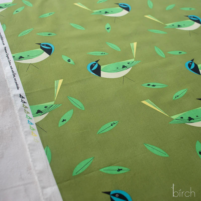 Charley Harper Poplin: Green Jay