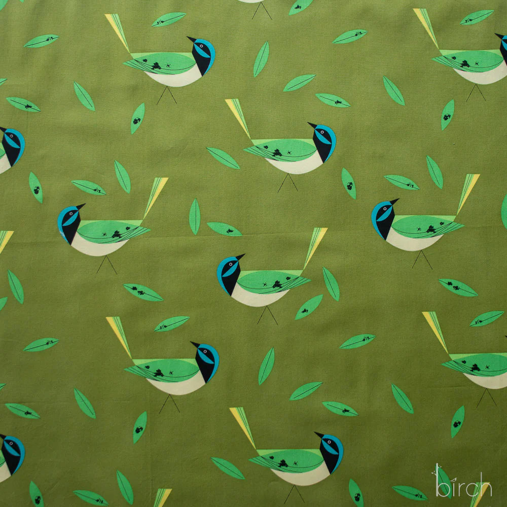 Charley Harper Poplin: Green Jay
