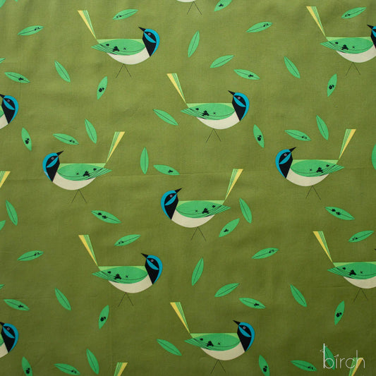 Charley Harper Poplin: Green Jay