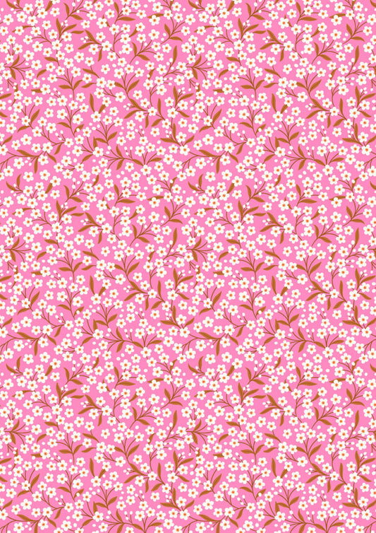 Boho Blooms: Flower Sprigs in Bright Pink