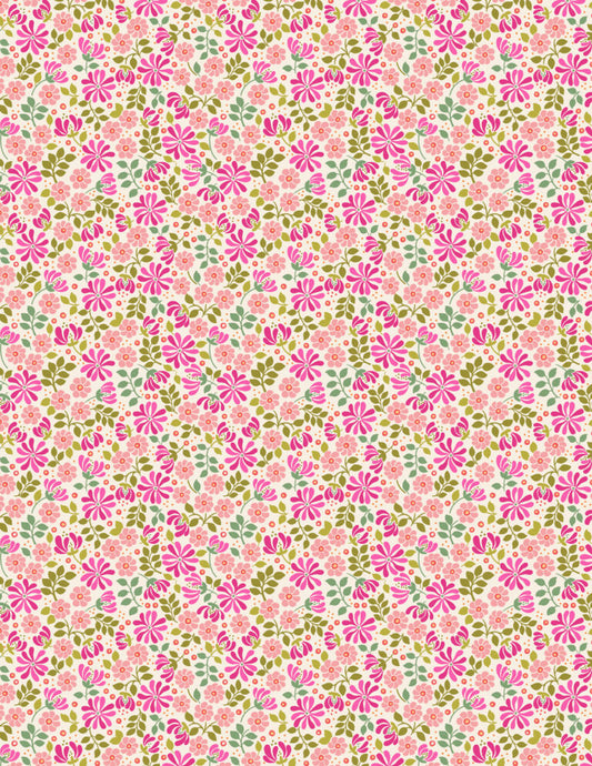 Boho Blooms: Floral Burst in Pinks and Green