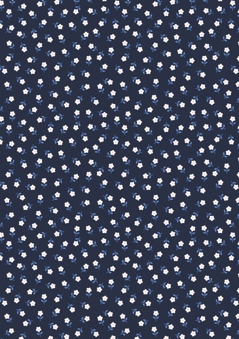 Boho Blooms: Little Daisies in Navy