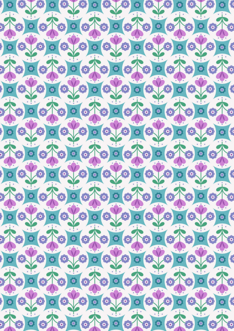 Boho Blooms: Flower Circles in Blue