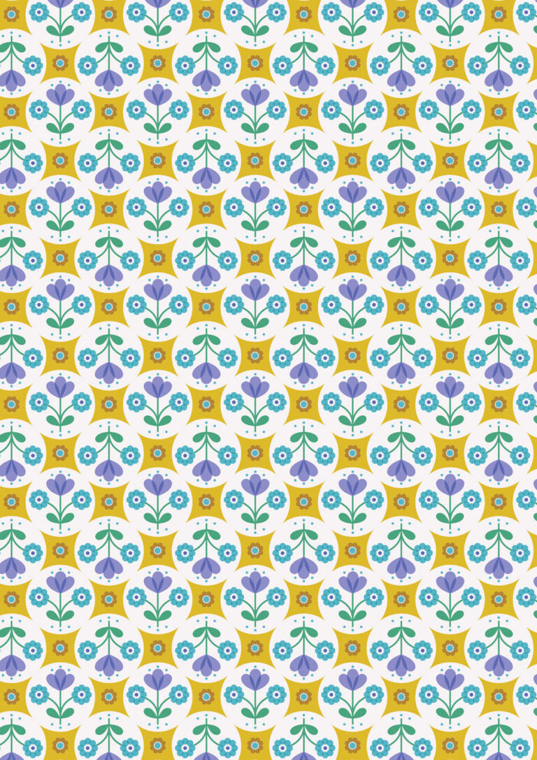 Boho Blooms: Flower Circles in Yellow and Blue