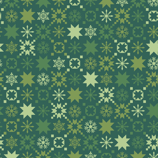 Quilty Little Christmas: Snowflake in Green