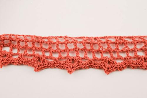 Crochet Scallop Trim in Rhubarb