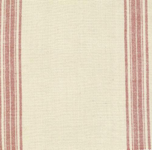 Rural Jardin Toweling in Natural with Red Stripe
