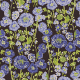 My Mother's Daughter: Hollyhocks in Bloom in Periwinkle