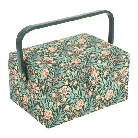 Green Morris Floral Sewing Box
