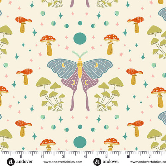 Celestial Garden: Moonlit Moths in Cream