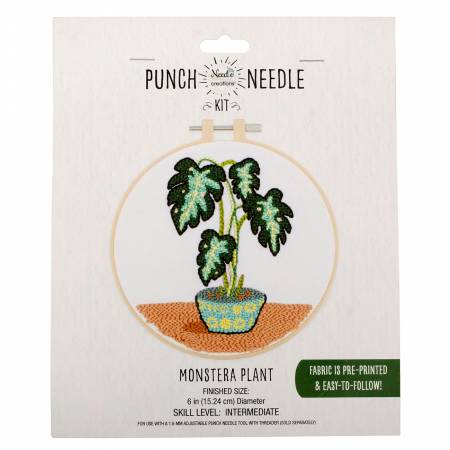 Monstera Plant Punch Needle Kit