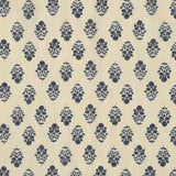 Flownny Sarasa Block Print Floral Cotton Sheeting: White NFA-3100-102 A