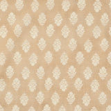 Flownny Sarasa Block Print Floral Cotton Sheeting: Beige NFA-3100-102 C