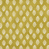 Flownny Sarasa Block Print Floral Cotton Voile: Yellow NFA-3100-102 D
