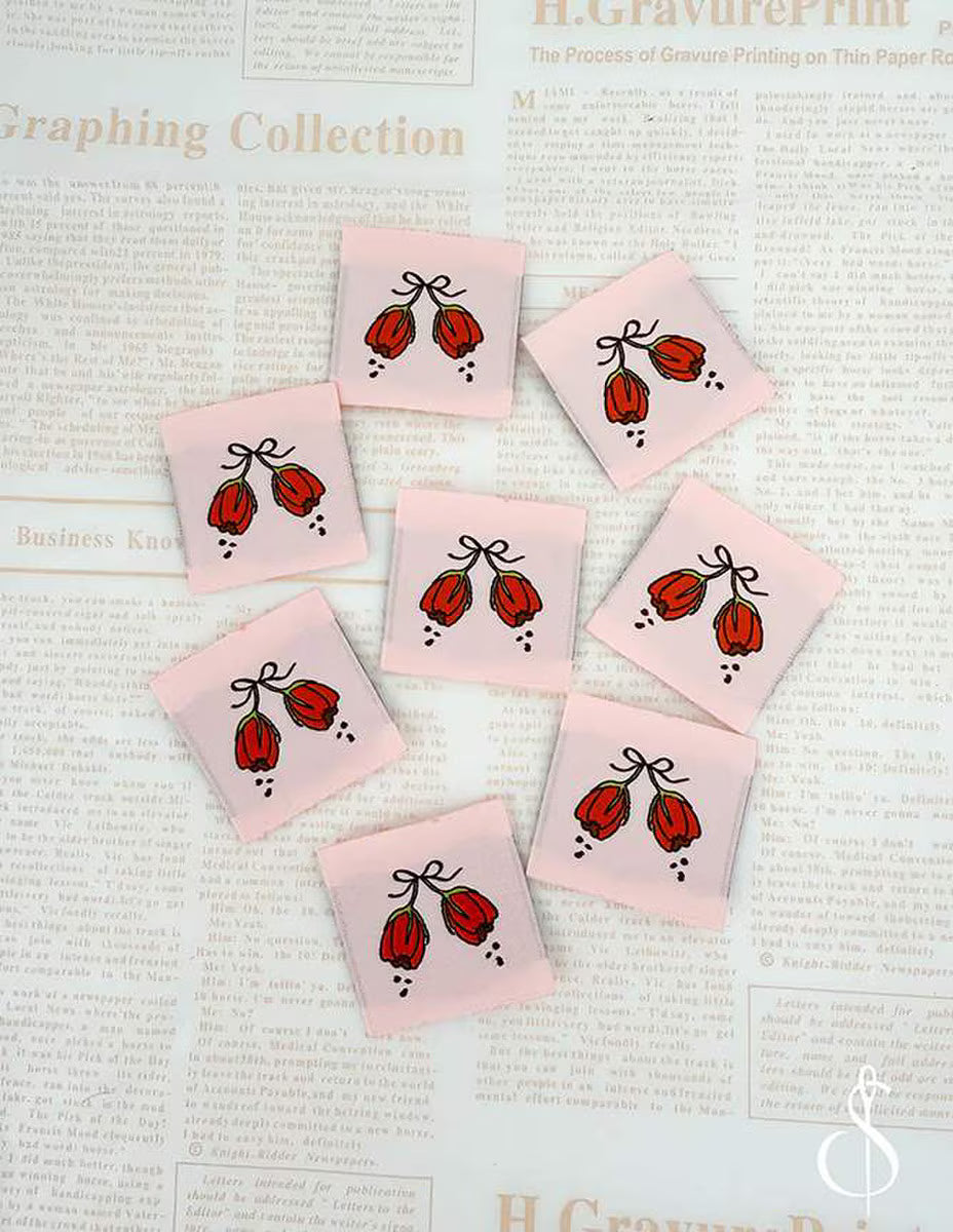 Tulips Woven Labels
