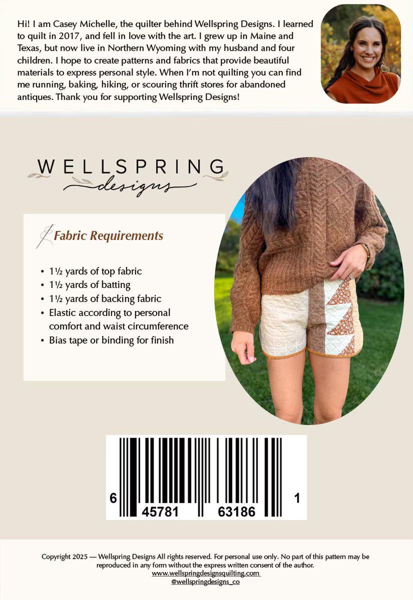 Quilted Capsule Wardrobe: Quilted Shorts Pattern