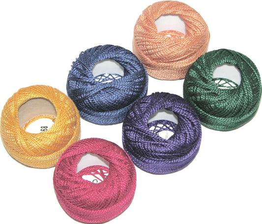 Pearl Cotton Size 12 Sampler Pack, 10gm (Multiple Varieties)