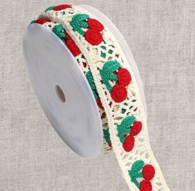 Crochet Trim with Cherries - 1.96" Width