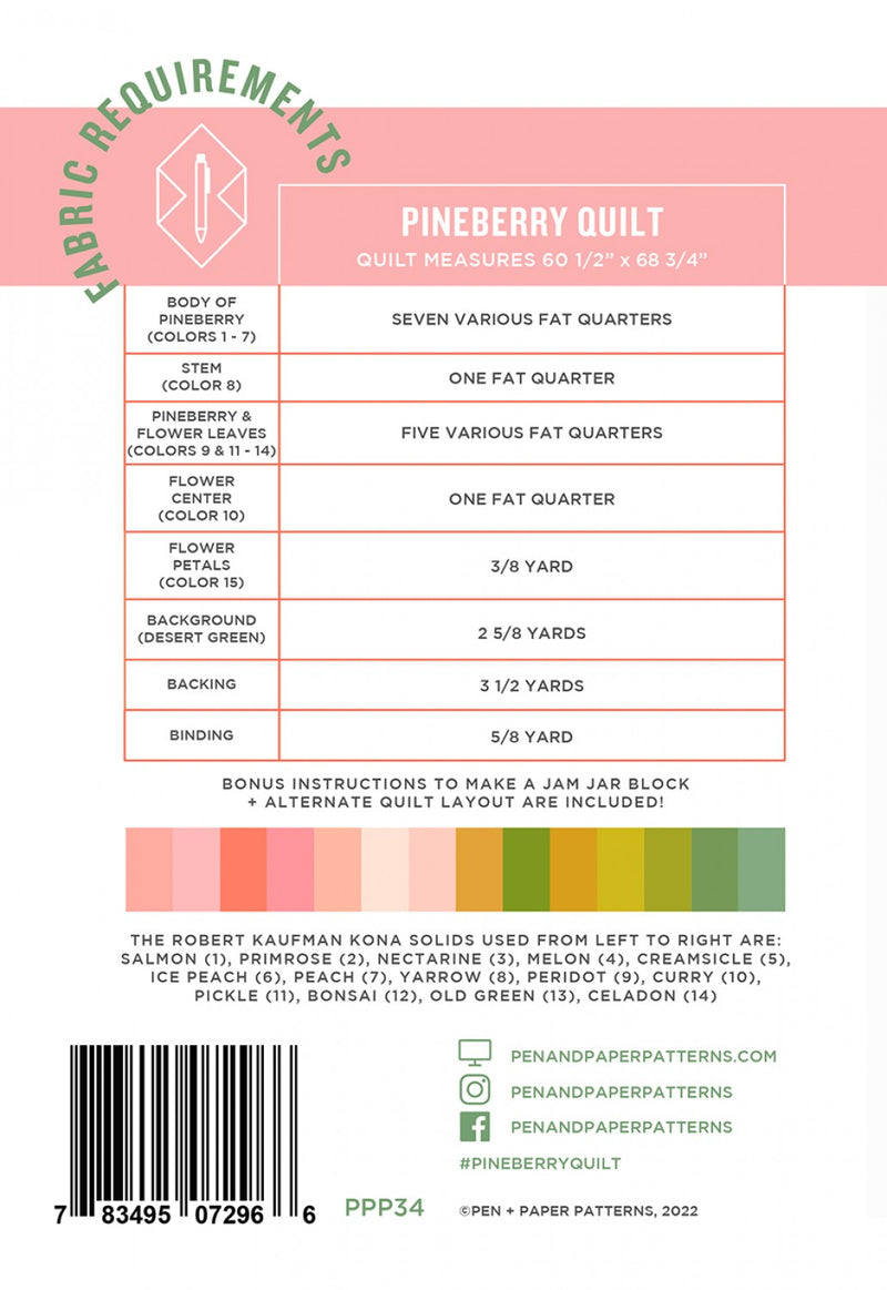 Pineberry Quilt Pattern