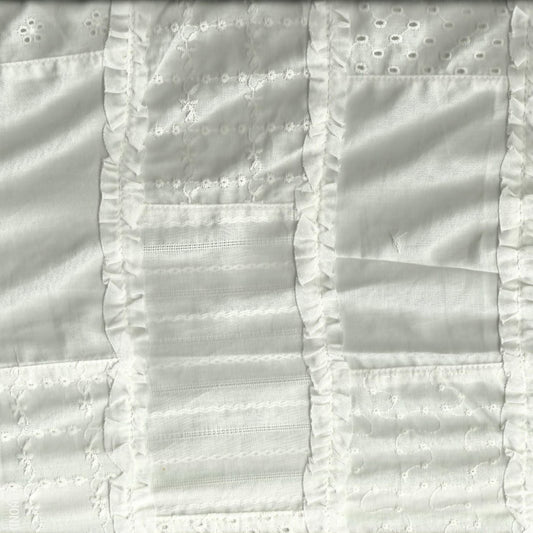 Diamond Textiles: Fancy Patchwork in White