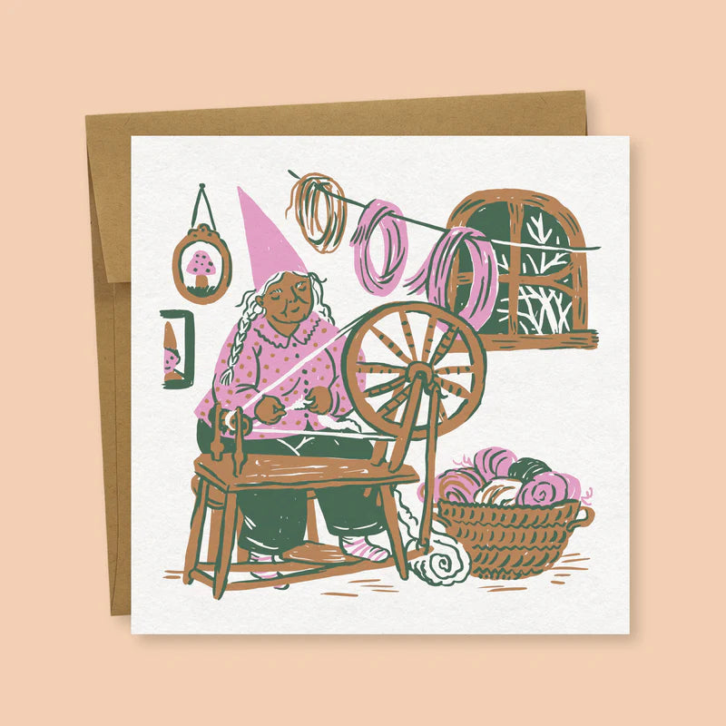 Spinning Gnome Greeting Card