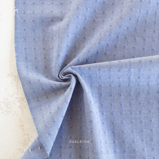 Queen of Hearts: Gingham Dobby Hearts in Alice Blue