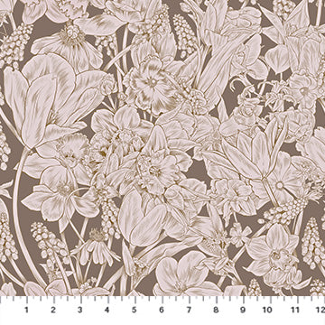 Rosa Garden in Taupe (Rayon)