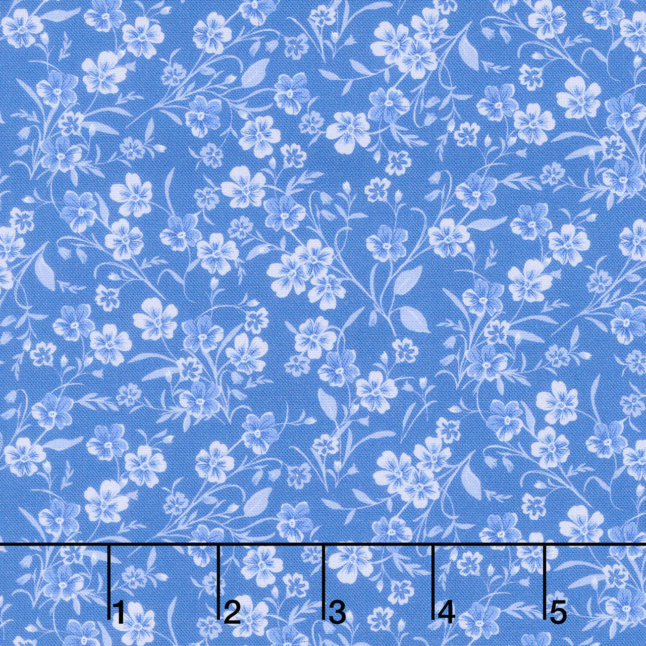 Fabric Market: Tonal Stemmed Florals Paris Blue