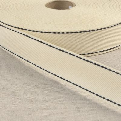 1 1/4" Webbing - Top Stitched Cotton, Multiple Colors