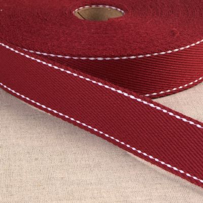 Top Stitched Cotton Webbing 1.25 inch - Multiple Colors