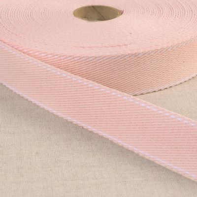 1 1/4" Webbing - Top Stitched Cotton, Multiple Colors